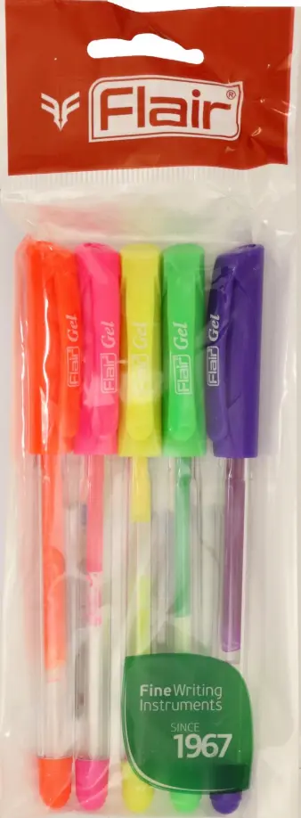 Набор ручек гелевых Trendy Neon, 5 цветов обложка книги