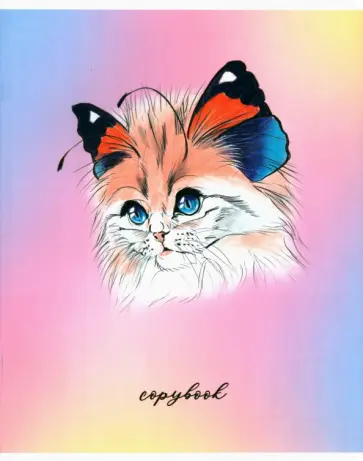 Тетрадь Кошки-бабочки, 48 листов, клетка, в ассортименте обложка книги