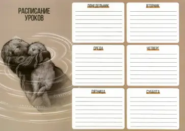 Расписание уроков Каланы, А4 обложка книги