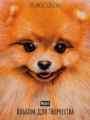 Альбом для творчества. Шпиц, А4, 64 листа обложка книги
