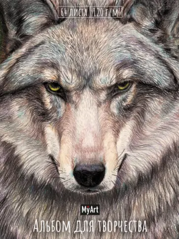Альбом для творчества. Волк, А4, 64 листа обложка книги