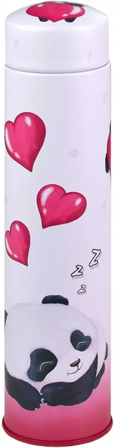 Пенал школьный Панда с сердцем, металл, 19.5x4.7x4.7 см обложка книги