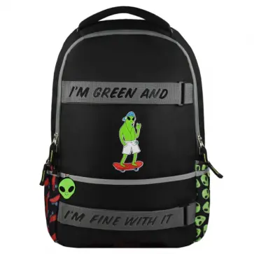Рюкзак школьный  Инопланетянин, 32x42x14 см, 1 отделение обложка книги