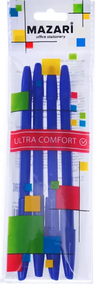 Набор ручек шариковых Ultra, синие, 4 штуки обложка книги