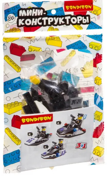 Мини-конструктор 3в1-полиция,  6 видов Мини-конструктор 3в1-полиция,  6 видов обложка книги