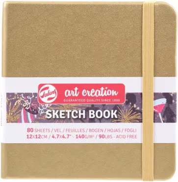 Блокнот для зарисовок Art Creation, 80 листов, 12х12 см., белое золото Блокнот для зарисовок Art Creation, 80 листов, 12х12 см., белое золото обложка книги