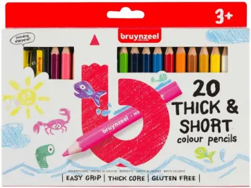 Карандаши цветные Bruynzeel Kids Triple, утолщенные, 20 цветов обложка книги