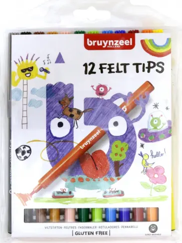 Фломастеры Bruynzeel Kids, 12 цветов обложка книги