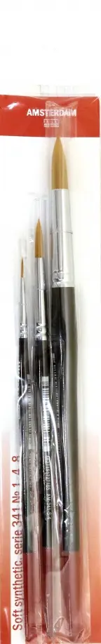 Набор кистей Amsterdam, 3 штуки, № 1, 4, 8, мягкая синтетика, круглая Набор кистей Amsterdam, 3 штуки, № 1, 4, 8, мягкая синтетика, круглая обложка книги