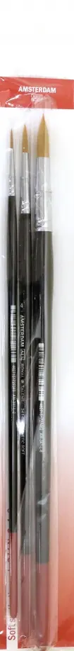 Набор кистей Amsterdam 341, 3 штуки, № 2, 4, 8, мягкая синтетика, круглая Набор кистей Amsterdam 341, 3 штуки, № 2, 4, 8, мягкая синтетика, круглая обложка книги