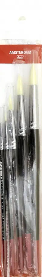 Набор кистей Amsterdam 351, 5 штук, №1, 2, 5, 7, 8, жесткая синтетика, круглые, короткие Набор кистей Amsterdam 351, 5 штук, №1, 2, 5, 7, 8, жесткая синтетика, круглые, короткие обложка книги