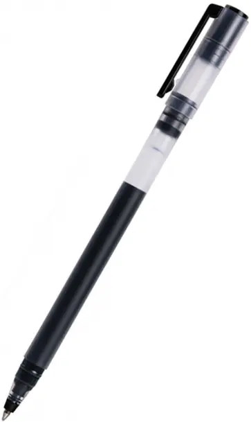 Ручка гелевая, черная обложка книги