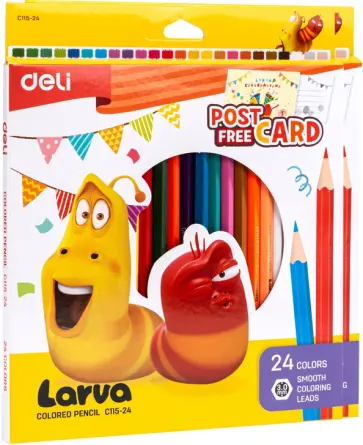 Карандаши цветные Larva, 24 цвета обложка книги