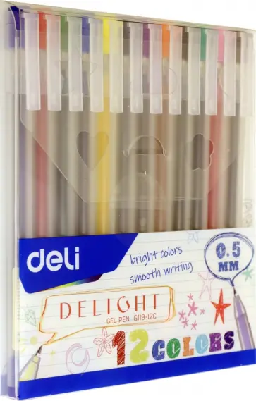 Набор ручек гелевых Delight, 12 цветов Набор ручек гелевых Delight, 12 цветов обложка книги