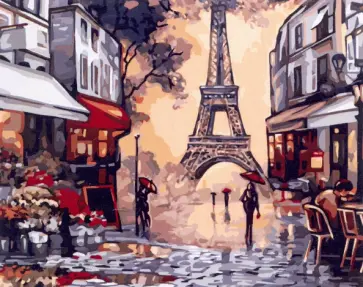 Картина по номерам на холсте с подрамником Осенний Париж обложка книги