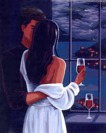 Картина по номерам на холсте с подрамником Свидание обложка книги