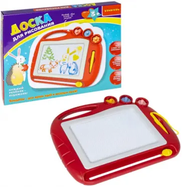 Доска для рисования цветная, со стилусом и 3 печатями обложка книги