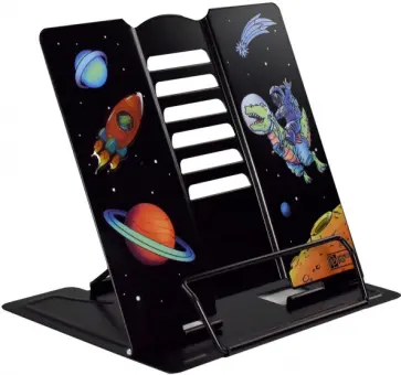 Подставка для книг и учебников Космонавт на динозавре, металлическая обложка книги