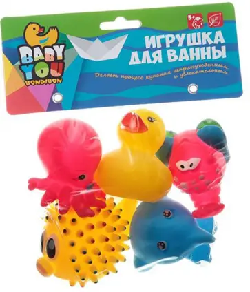 Набор для купания, морской ёж, дельфин, утка, осьминог, краб обложка книги