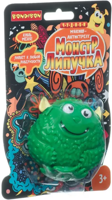 Чудики мякиш-антистресс Монстр липучка, ушастик Чудики мякиш-антистресс Монстр липучка, ушастик обложка книги