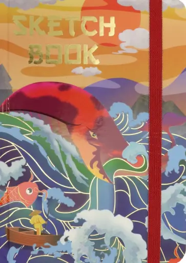 Скетчбук Волны, 80 листов, А5 обложка книги