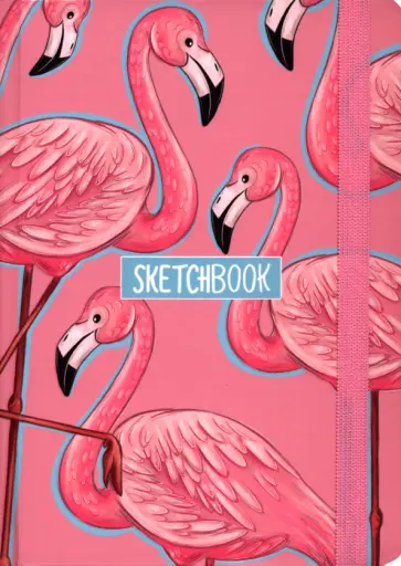 Скетчбук Розовые фламинго, 80 листов, А5 обложка книги