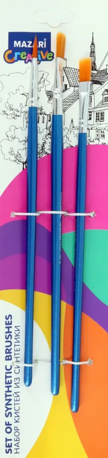 Набор кистей, 3 штуки, синтетика обложка книги