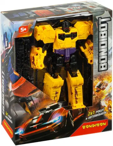 Трансформер 2 в 1. Робот и автомобиль, жёлтый обложка книги
