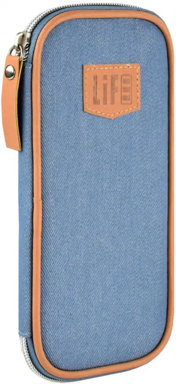 Пенал школьный, голубой джинсовый обложка книги