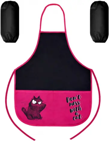 Фартук с нарукавниками для уроков труда и рисования Крэйзи кот обложка книги