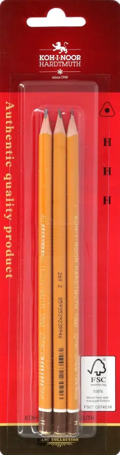 Карандаши чернографитные 1580, H, 3 штуки обложка книги