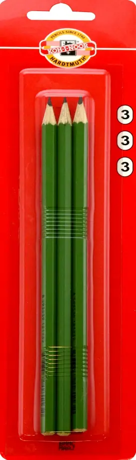 Карандаши чернографитные, H, 3 штуки обложка книги