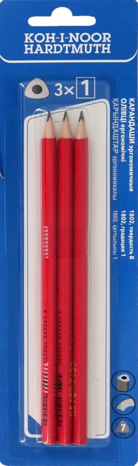 Карандаши чернографитные Triograph, B, 3 штуки обложка книги