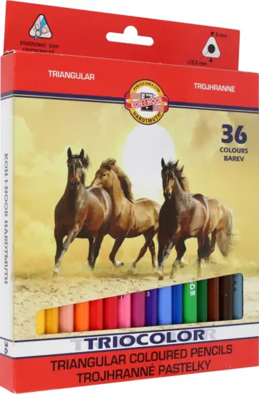 Карандаши цветные Triocolor, 36 цветов, утолщенные обложка книги