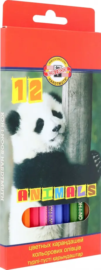 Набор карандашей 12 цветов Животные обложка книги