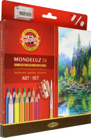 Карандаши акварельные Mondeluz Nature 3711, 24 цвета, с кистью и точилкой обложка книги