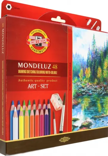Карандаши акварельные Mondeluz Nature 3713, 48 цветов, с кистью и точилкой обложка книги