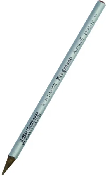 Карандаш цельнографитный в лаке акварельный Progresso 8780/32, сиена натуральная обложка книги