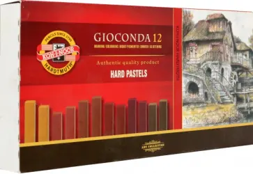 Пастель твердая художественная Gioconda 8122, Brown Line, 12 цветов обложка книги