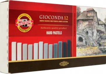 Пастель твердая художественная Gioconda 8122, Gray Line, 12 цветов обложка книги