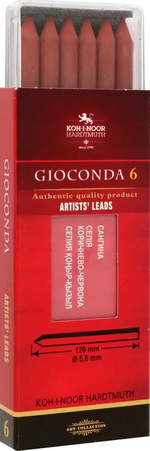 Сангина для цанговых карандашей Gioconda 4373, 6 штук обложка книги