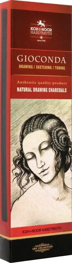 Уголь художественный натуральный 8622, палочки 8-9, 4 штуки обложка книги