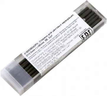 Стержни для цанговых карандашей, 3В, 12 штук обложка книги