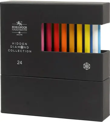 Карандаши цельнографитные в лаке Hidden Diamond Collection, 24 цвета обложка книги