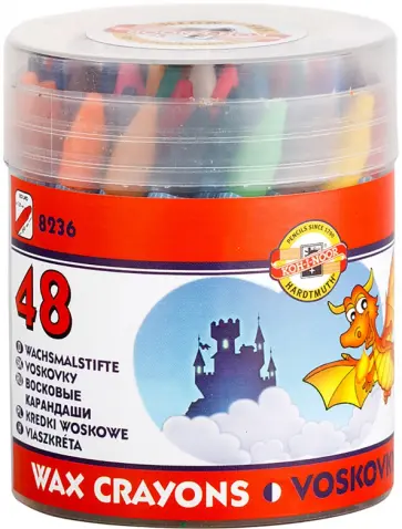 Мелки восковые Dragon, 48 цветов в пластиковом тубусе. обложка книги