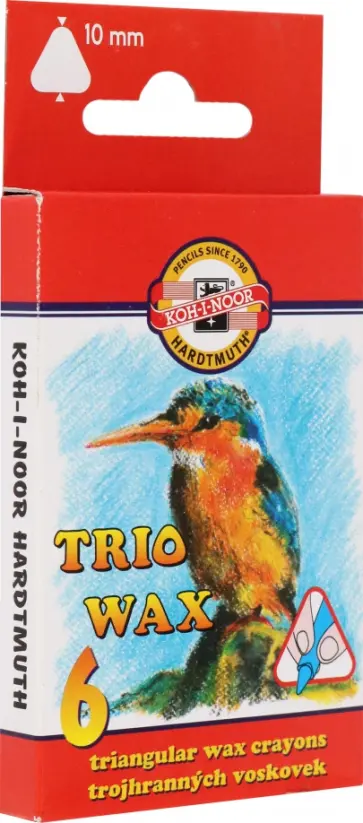 Мелки восковые Trio, 6 цветов в картонной упаковке. обложка книги