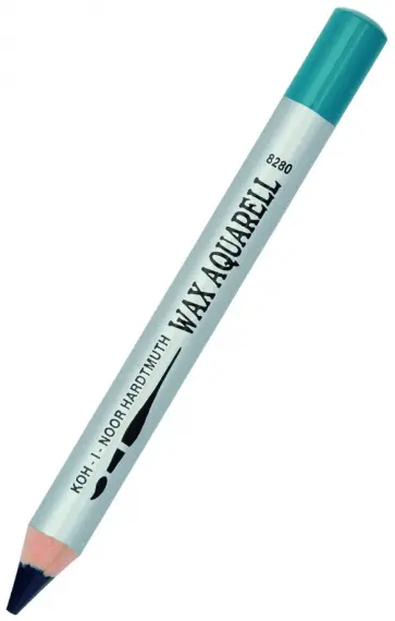 Карандаш восковой акварельный, голубовато-зеленый обложка книги