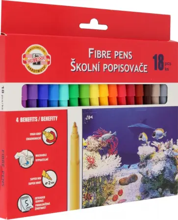 Фломастеры Fish, 18 цветов, смываемые обложка книги