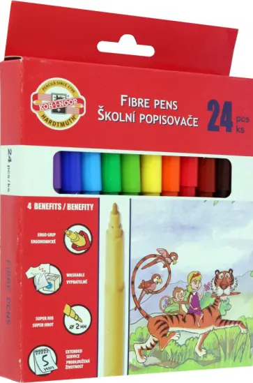 Фломастеры Zoo 1002, 24 цвета, смываемые обложка книги