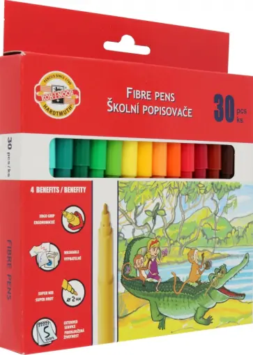 Фломастеры Zoo 1002, 30 цветов обложка книги